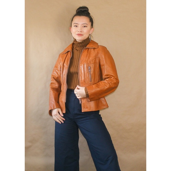 Vintage Jackets & Blazers - VTG 1970s Ultra Rad Leather Jacket